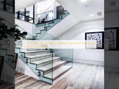 مرزهای پله های سفارشی از شیشه های گرم برای پله های داخلی