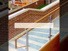 نرده پله شیشه ای سکوریت بدون قاب طراحی قابل تنظیم گیره قوس دسته 304 316 اتصالات