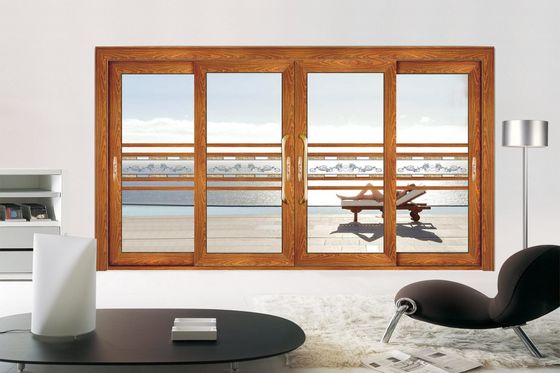 درب کشویی دو شیشه آلومینیوم مقاومت در برابر طوفان درب شیشه ای چند کشویی