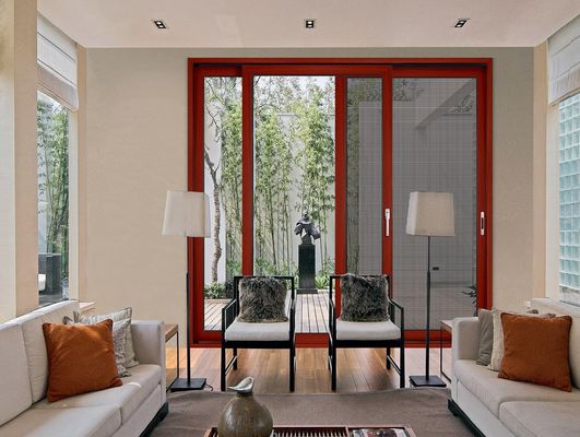 بسته بندی شیشه ای بزرگ کشویی درب های حیاط پودر پوشانده قاب آلومینیومی