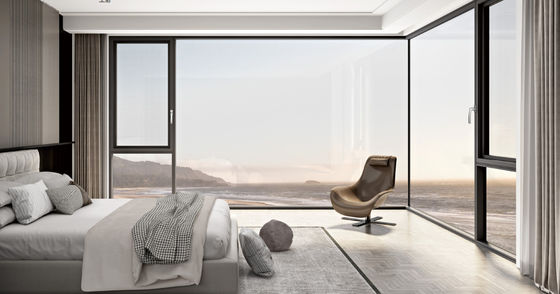 آلومينيوم دوامدار پنجره باز باز با شيشه لايه دار و شيشه عایق گرم