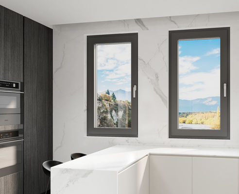 SZG Casement Open Aluminum Swing Window با سخت افزار فولاد ضد زنگ