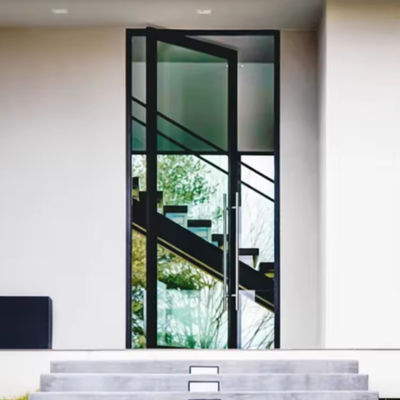 درب محور آلومینیومی با پوشش پودری قابل تنظیم درب ورودی محور شیشه ای