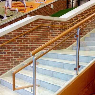 نرده پله شیشه ای سکوریت بدون قاب طراحی قابل تنظیم گیره قوس دسته 304 316 اتصالات