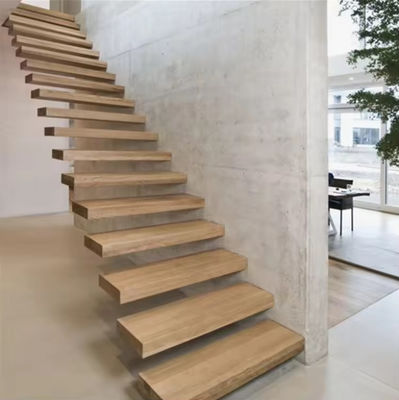کیفیت  SZG Modern Design Floating Staircase Customized Floating Wooden Staircase کارخانه