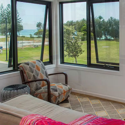 قاب آلومينيوم با امنيت بالا پنجره خم و چرخش با يك آويز