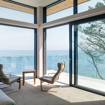 کاهش صدا درب کشویی آلومینیومی شیشه ای عایق 3 متر درب کشویی آلومینیومی