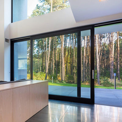 ایمنی مسکونی آلومینیوم شیشه کشویی درب شیشه ای عایق با پروفایل شکستن حرارتی