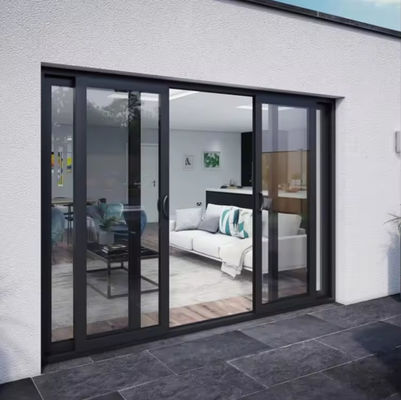 ایمنی مسکونی آلومینیوم شیشه کشویی درب شیشه ای عایق با پروفایل شکستن حرارتی