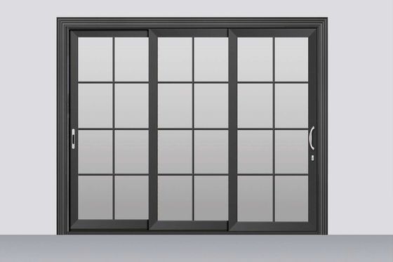 مقاومت در برابر طوفان 2mm ضخامت آلومینیوم درب های کشویی با شیشه گرم