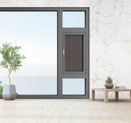 پنجره های آلومینیومی که به بیرون می چرخند تمیز کردن آسان و مقاوم در برابر گرما