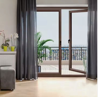 SZG House آلومينيوم درب دوجداره شیشه اي براي امنيت و صافي باز