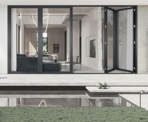 درب تاشو آلومینیومی مقاوم به خوردگی ، شکستن حرارتی ، درب های دو لایه آلومینیومی