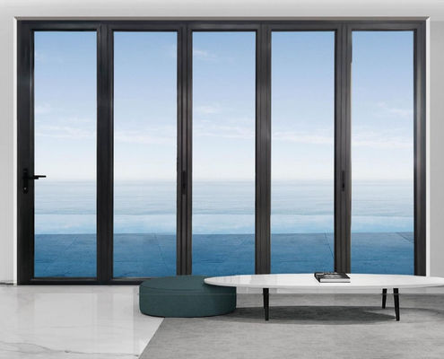 مقاومت در برابر طوفان درب های دو لایه ای آلومینیومی داخلی پوشش پودری