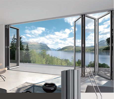 درب تاشو شیشه ای آلومینیوم درب تاشو بالکن تجاری