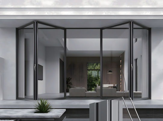 درب تاشو شیشه ای آلومینیوم درب تاشو بالکن تجاری