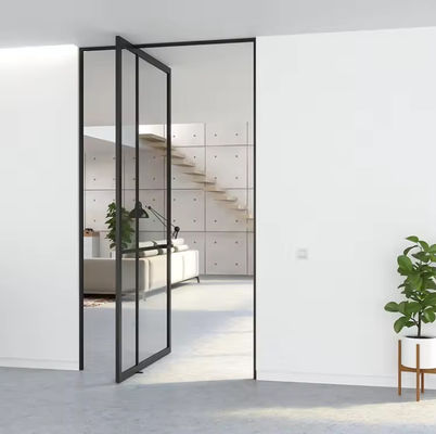 آلومینیوم آلیاژ بدون قاب شیشه ای درب محور مقاوم در معرض خوردگی تمیز کردن آسان