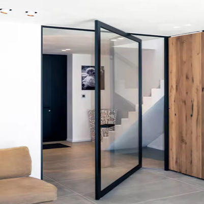 آلومینیوم آلیاژ بدون قاب شیشه ای درب محور مقاوم در معرض خوردگی تمیز کردن آسان