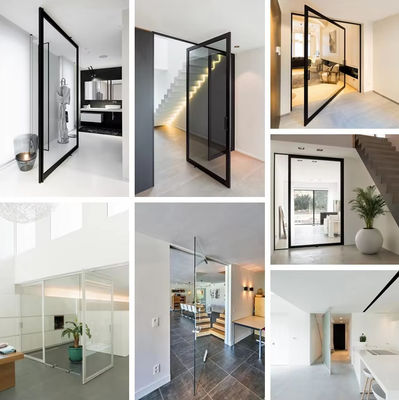 آلومینیوم آلیاژ بدون قاب شیشه ای درب محور مقاوم در معرض خوردگی تمیز کردن آسان