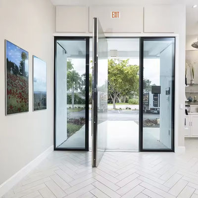 درب محور آلومینیومی با پوشش پودری قابل تنظیم درب ورودی محور شیشه ای