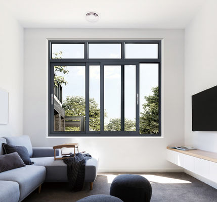 پنجره کشویی آلومینیومی لایه دار ایمنی شیشه ای آلومینیومی پنجره کشویی