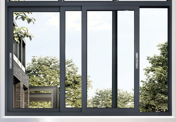 پنجره کشویی آلومینیومی لایه دار ایمنی شیشه ای آلومینیومی پنجره کشویی