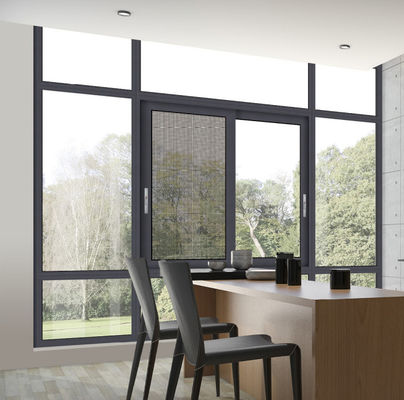 پنجره کشویی آلومینیوم پوشیده با پودر حفاظت از حشرات پنجره کشویی دو شیشه ای