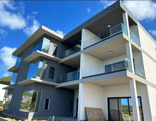 چوکات شیشه ای آلومینیوم سیاه U Channel Stable Aluminum Glass Railing