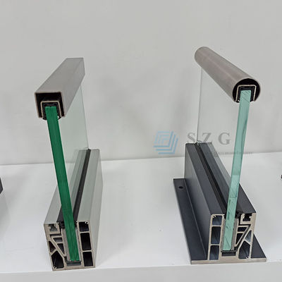 LED نور شیشه ای بالوسترال آلومینیوم طرح های چوکات مدرن بدون قاب شیشه ضدآفتاب چوکات بالکن بیرونی