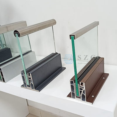 LED نور شیشه ای بالوسترال آلومینیوم طرح های چوکات مدرن بدون قاب شیشه ضدآفتاب چوکات بالکن بیرونی