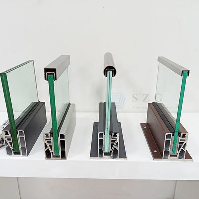 حفاظت شفاف آلومینیوم U Channel Glass Railing Powder Coated Aluminum Glass Balustrade با پوشش پودری از آلومینیوم شیشه ای