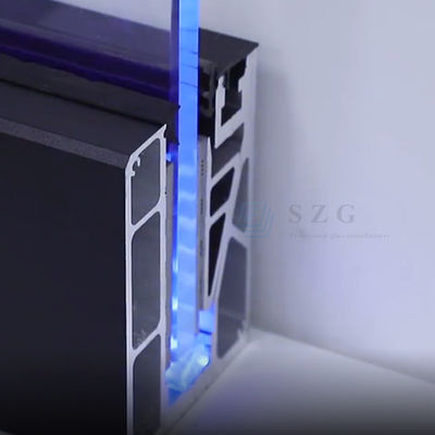 پله های 12 میلی متری بدون قاب شیشه ای بالکن ریلینگ کانال U با نور LED