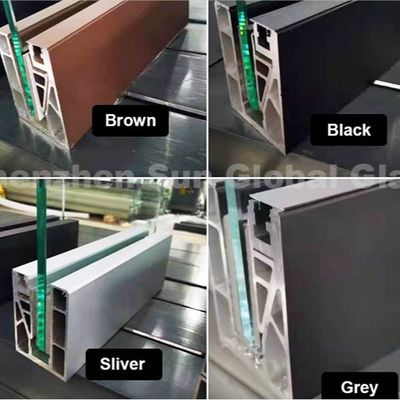طراحی مدرن شیشه ای بالکن بالکن U Channel Glass Railing برای فضای باز