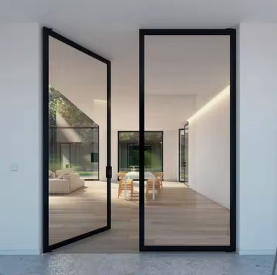 عایق آلومینیوم درب سوئیچ پوشش پودری برای درب دفتر شیشه ای داخلی