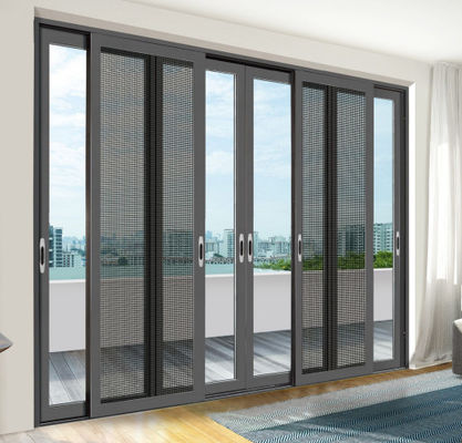 درب کشویی آلومینیومی آپارتمان یا مسکونی با طراحی مدرن با عملکرد پیشگیری از دود روغن