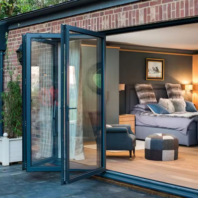 ضد طوفان درب تاشویی دو تاشویی آلومینیوم حیاط دو تاشویی درب دو تاشویی Puertas Plegables Accordion درب شیشه ای تاشویی