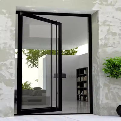 4-12mm درب دوجداره آلومینیوم محور با شیشه شفاف و فولاد ضد زنگ