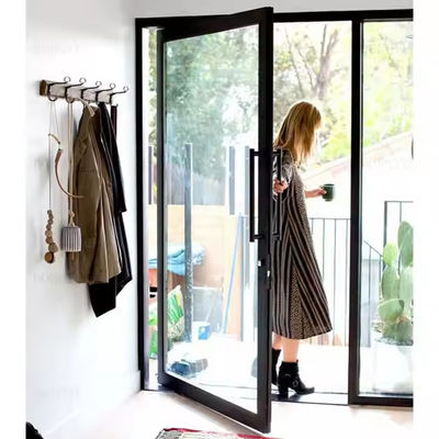 4-12mm درب دوجداره آلومینیوم محور با شیشه شفاف و فولاد ضد زنگ