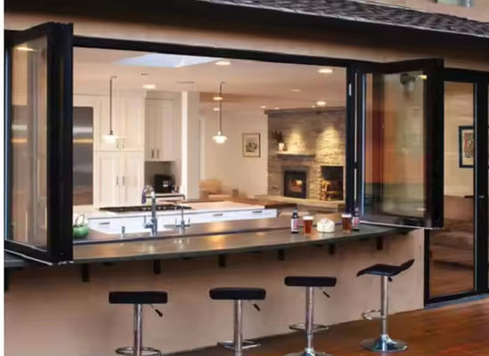 عایق حرارتی پنجره های آلومینیومی تاشو برای عایق صوتی و عایق صوتی خوب