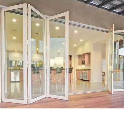 درب کشویی چوبی سفید آلومینیوم شیشه ای دوپوشیده