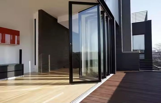 درب تاشویی آکارديون ورودی درب تاشویی آلومینیوم شیشه ای برای چادر