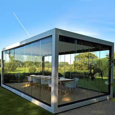 پرده درب شیشه ای تاشو کشویی بدون قاب، درب پارتیشن بالکن