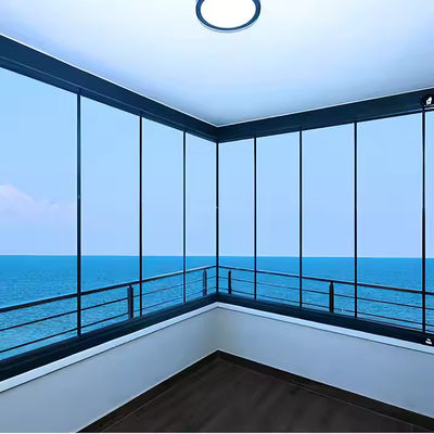 پرده درب شیشه ای تاشو کشویی بدون قاب، درب پارتیشن بالکن