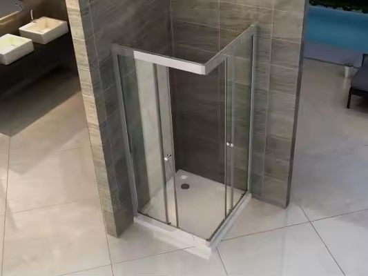 پارتیشن شیشه ای کشویی جانبی برای حمام آلومینیوم شیشه استیل ضد زنگ اتاق دوش
