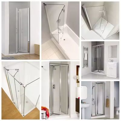 کابین دوش مدرن با قاب طلایی با لوازم جانبی سخت افزاری قابل تنظیم و درب شیشه ای سکوریت با دستگیره حمام