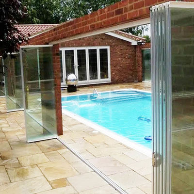 درب تاشو آلومینیومی قابل تنظیم با مواد 6063-T5 و شیشه 12 میلی متری