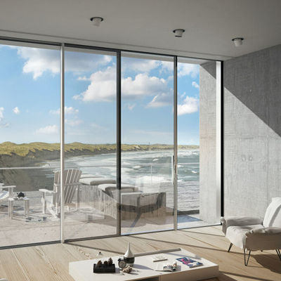 درب کشویی آلومینیوم مدرن ساده با سخت افزار فولاد ضد زنگ و قاب تقویت شده