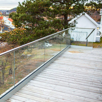 12mm ضخامت ال ای دی در دسترس U کانال شیشه ای ریلینگ برای ترکيب عرشه بدون قاب شیشه ای بالوستراد