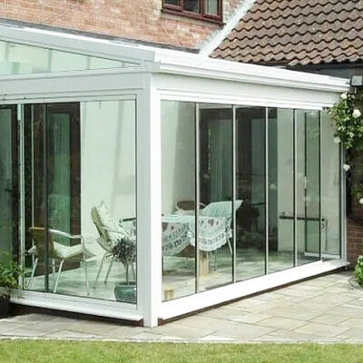 درب های شیشه ای لمینت شده 5+5 میلی متری سکوریت تاشو آلومینیومی شفاف برای پارتیشن و بالکن