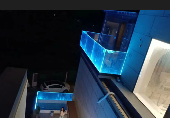 نصب آسان آلومینیوم U Channel Glass Railing مدرن با نور LED